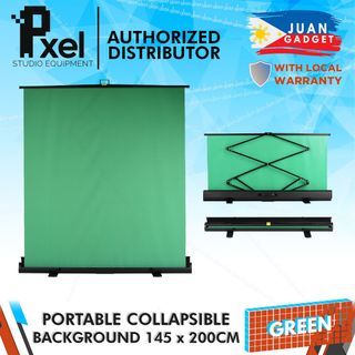 Pxel Collapsible Greenscreen Background Backdrop Pull-up Style 145cm x 200cm / 57" x 79" Aluminum Alloy Case (Chroma Green, White, Black)  JG Superstore