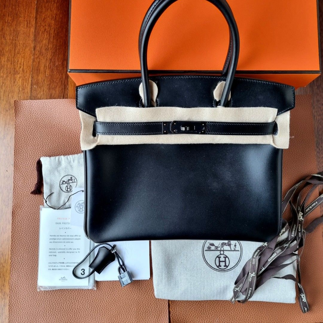 BRAND NEW, RARE Authentic Hermes So Black Birkin 30cm Bag