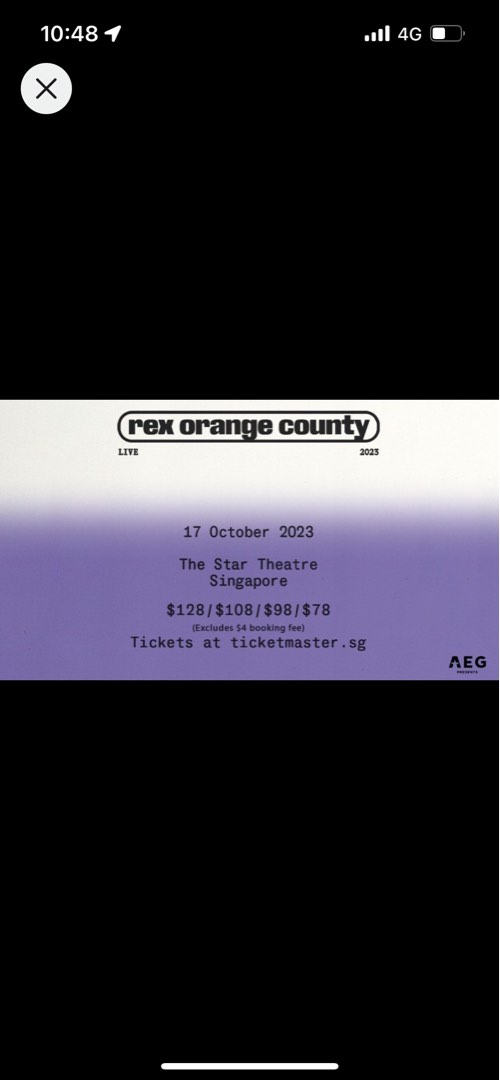 Rex Orange County ticket section M, Tickets & Vouchers, Event Tickets