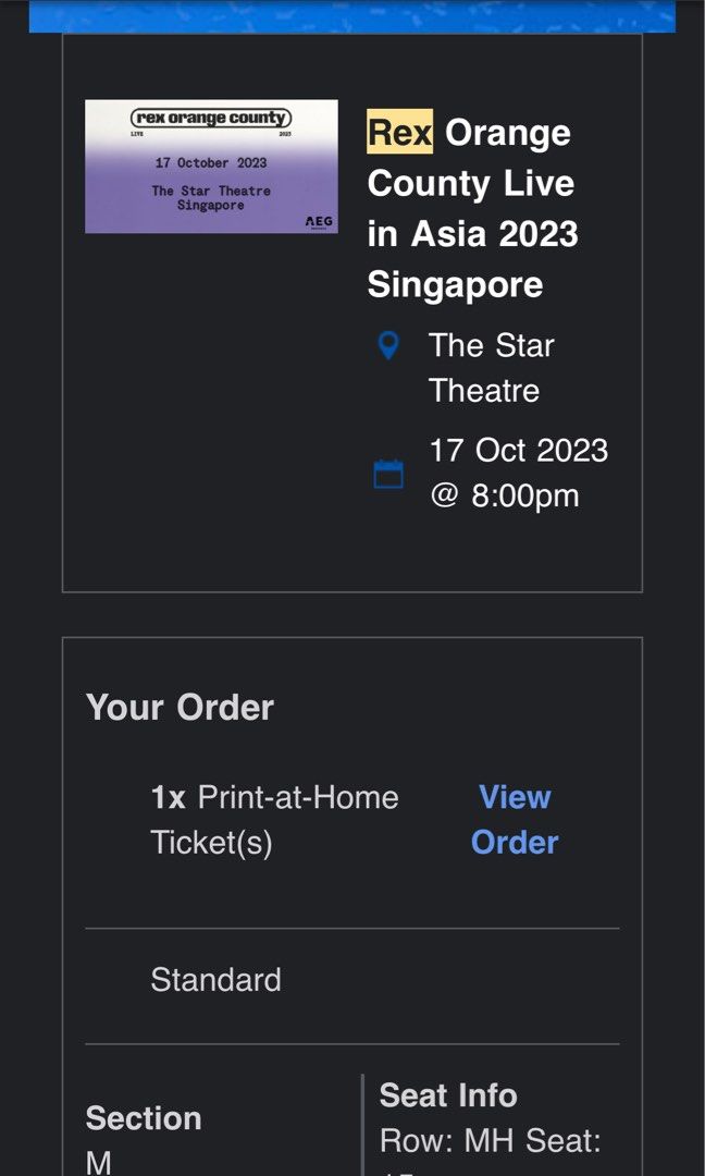 Rex Orange County ticket section M, Tickets & Vouchers, Event Tickets - How Much Do Rex Orange County Tickets Cost