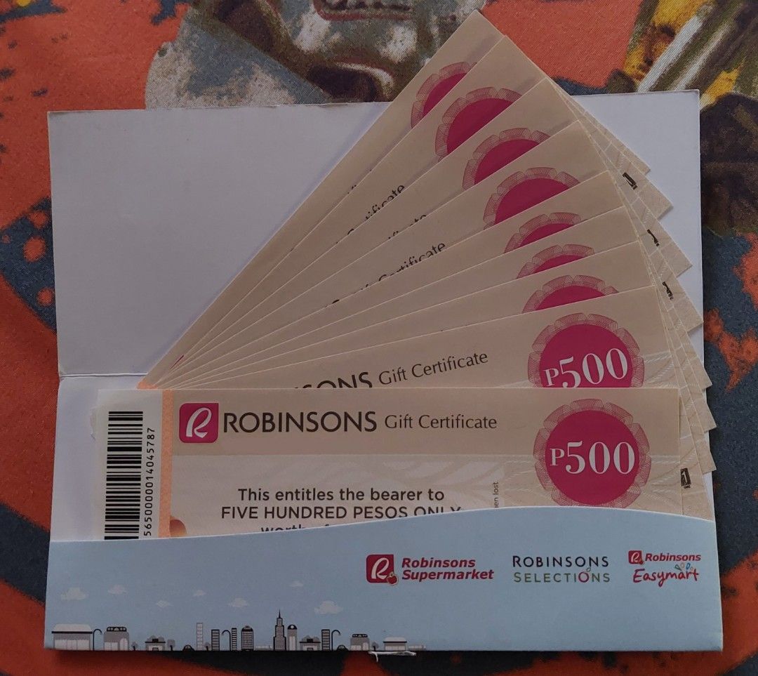 ROBINSONS Gift Certificate 500 (9) Tickets Vouchers Store Credits