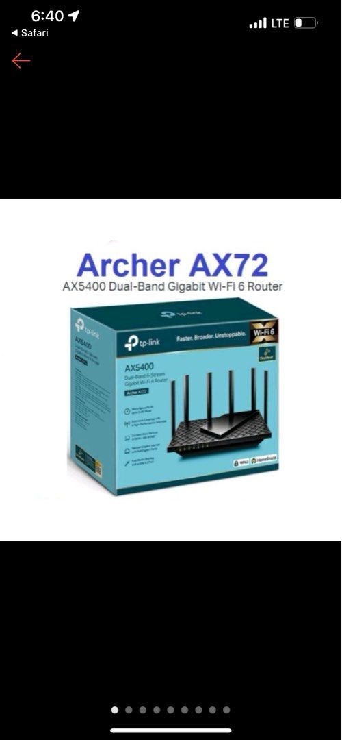 Archer AX72, AX5400 Dual-Band Gigabit Wi-Fi 6 Router