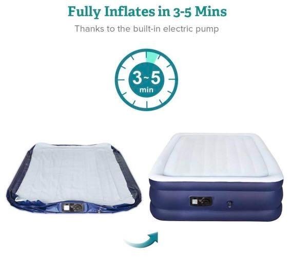 Sable Air Mattress Queen Size with Builtin Electric Pump, Furniture & Home Living, Furniture