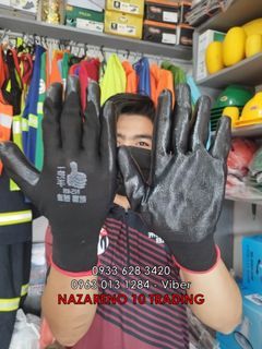 safety Gloves Black Coated Gloves Sold Per Dozen