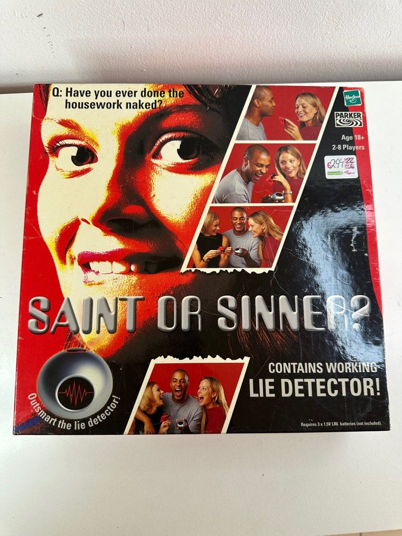 SAINT OR SINNER ADULT BOARD GAME with WORKING LIE DERECTOR, Hobbies & Toys,  Toys & Games on Carousell