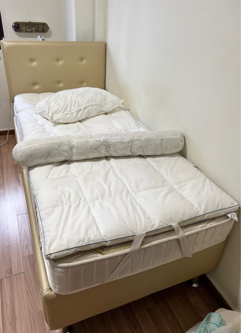 Seahorse brand Single Size Bed Frame with Headboard and Storage