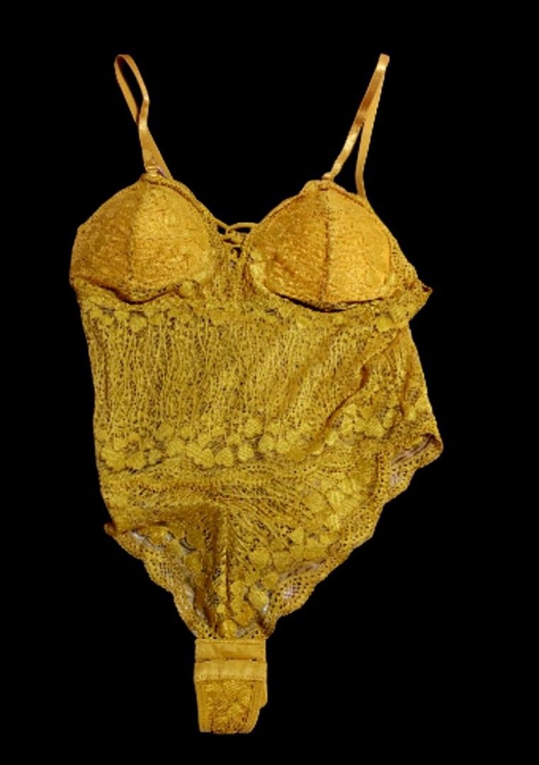 Crochet Lace Bralette - Mustard