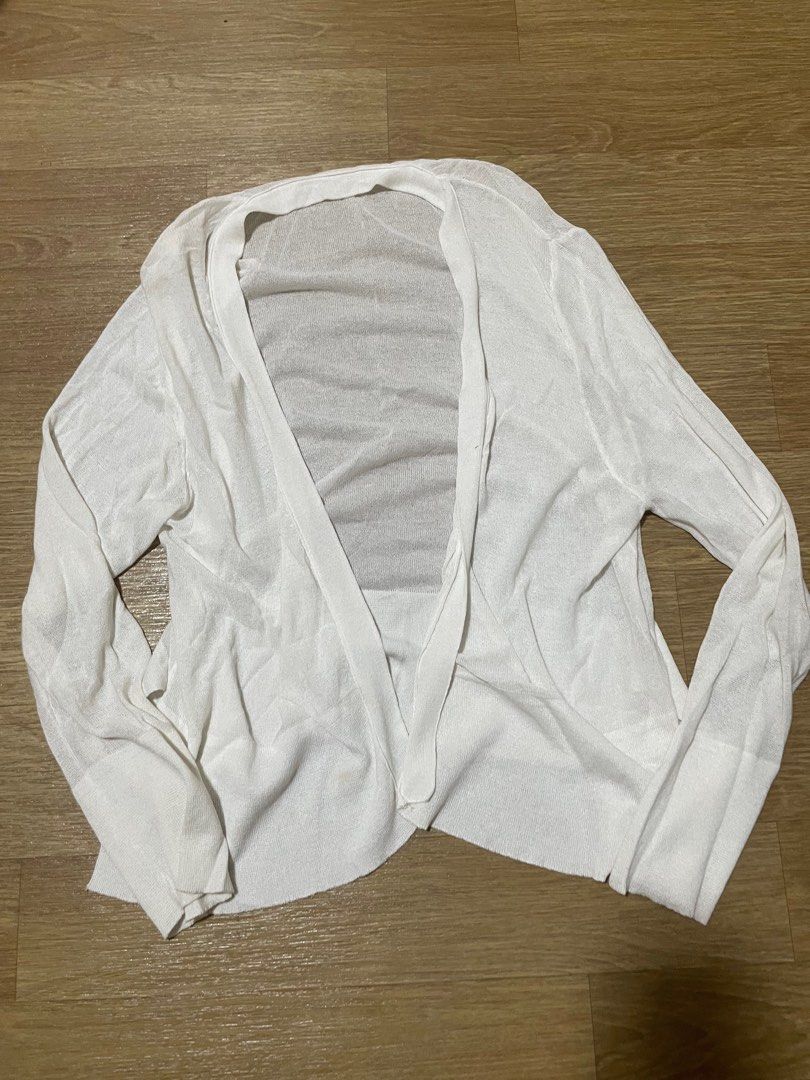 Sheer white sheer cardigan