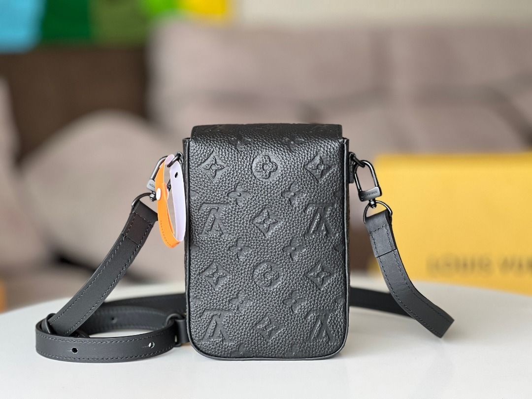 S-Lock Vertical wearable wallet Monogram Macassar Canvas - Men - Bags