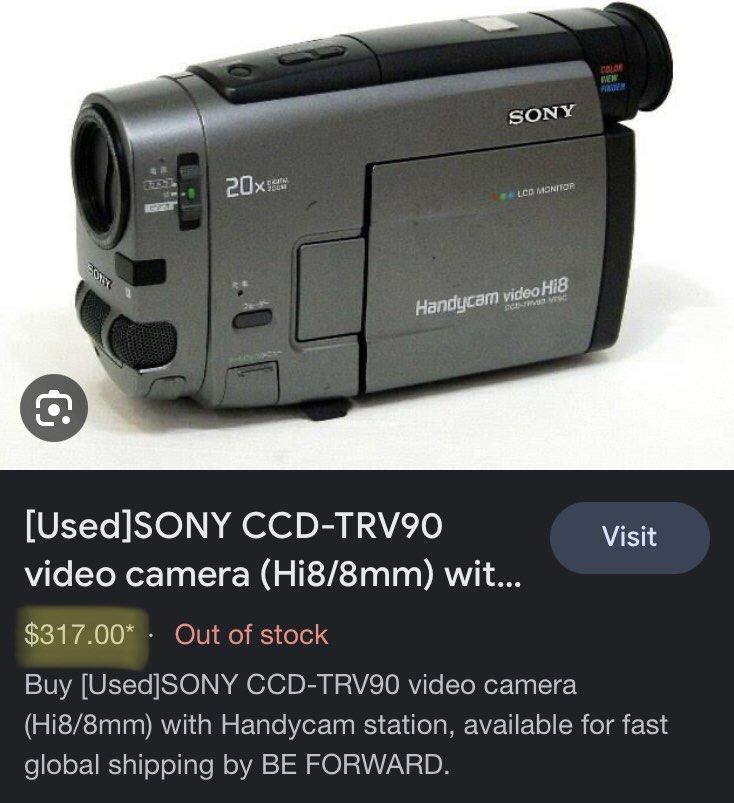 ソニー CCD-TRV91 8mmビデオカメラ (8mmビデオデッキ) VideoHi8 