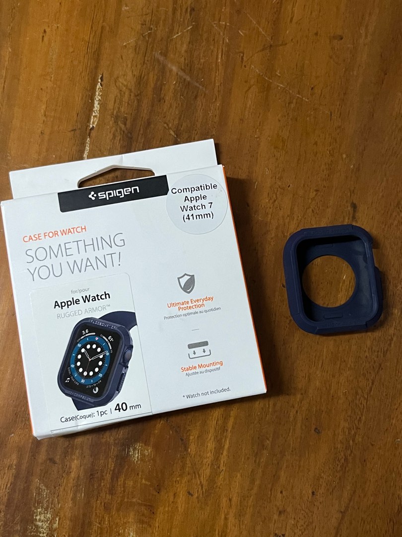 Spigen Navy Blue Apple Watch Case 38/40/41mm, Mobile Phones & Gadgets
