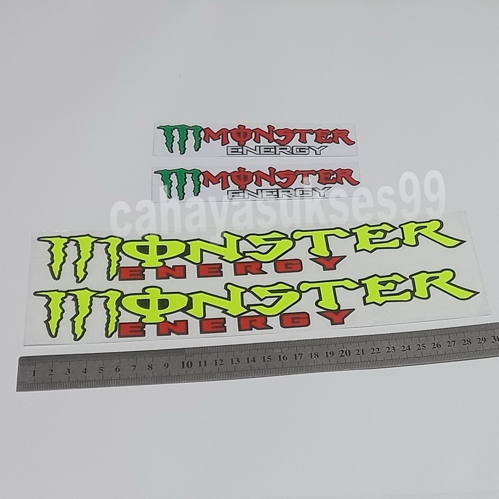 Sticker Cutting MONSTER ENERGY Hijau Stabilo Size Besar 30cm x 4,3cm ...