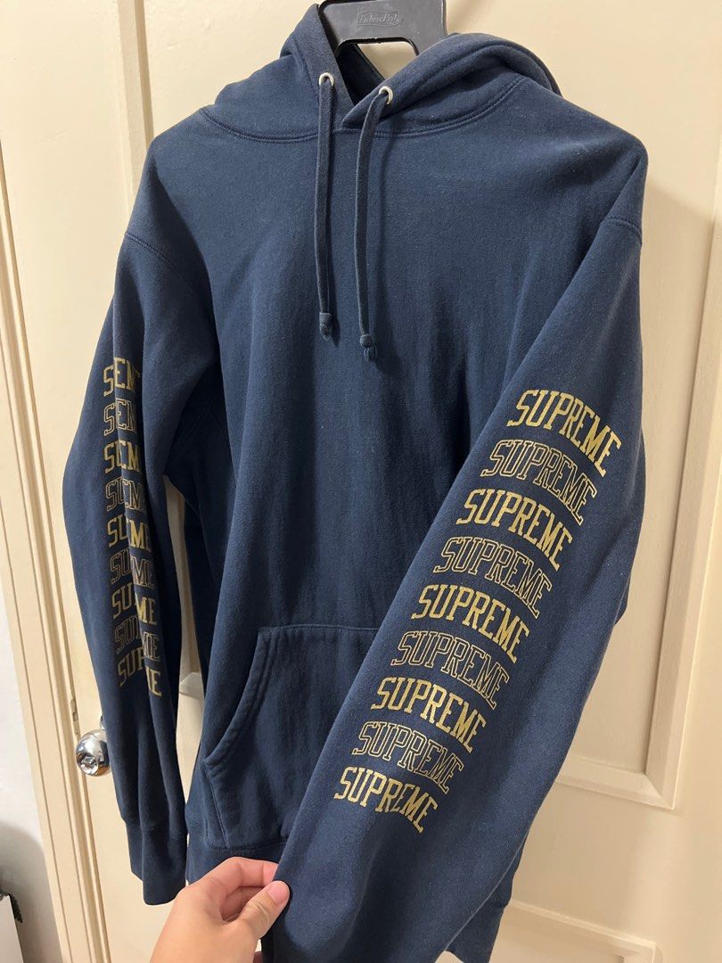 Supreme Arc Sleeve Hooded Sweatshirt Navy SS17