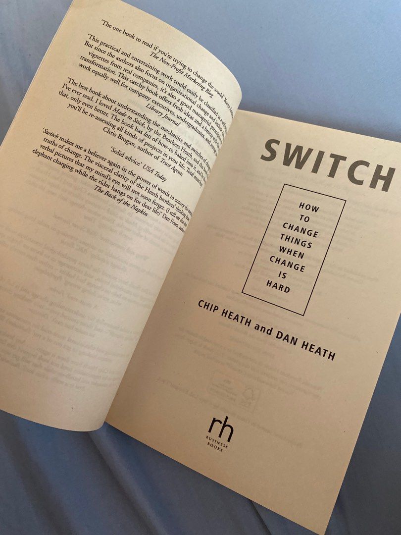 Switch how to change things when change is hard, Hobbies & Toys, Books