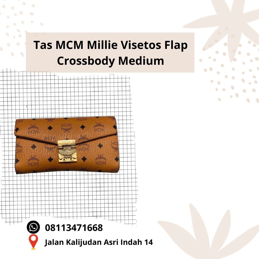 MCM bag millie flap crossbody medium, Barang Mewah, Tas & Dompet