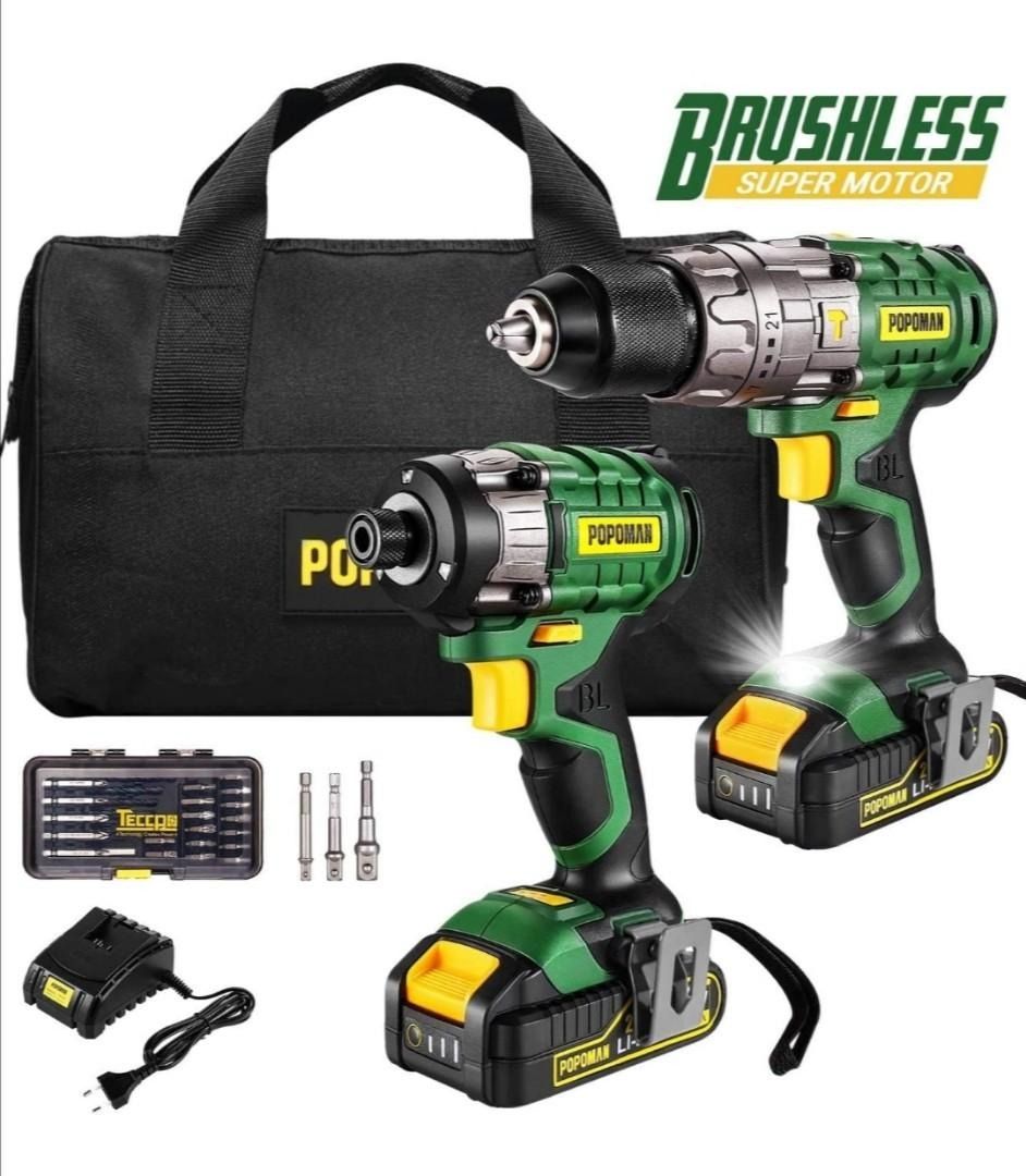 Popoman 18v drill/driver kit and impact driver, Furniture & Home Living,  Home Improvement & Organisation, Home Improvement Tools & Accessories on  Carousell