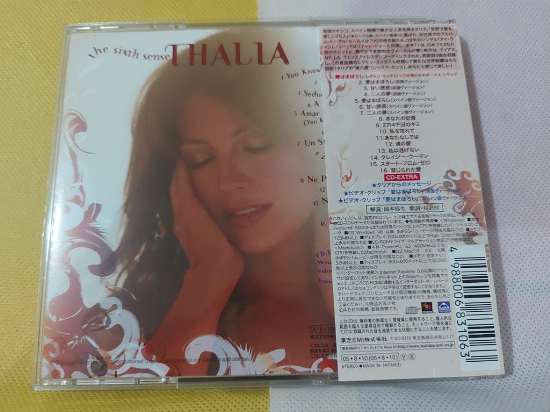 Thalia The Sixth Sense CD (unsealed) (Category: CDs & DVDs) located in Dangcagan. Submitted by cd_haven5 (Listing ID 1258601174, Image 2). Description: #Authentic #Legit #Original We only sell original items. All items posted are on hand. Please message me for availability of the item/s because the items are also posted on my other online stores. All items are imported unless stated PH. Please be reminded that shipping pick up schedule is Monday,