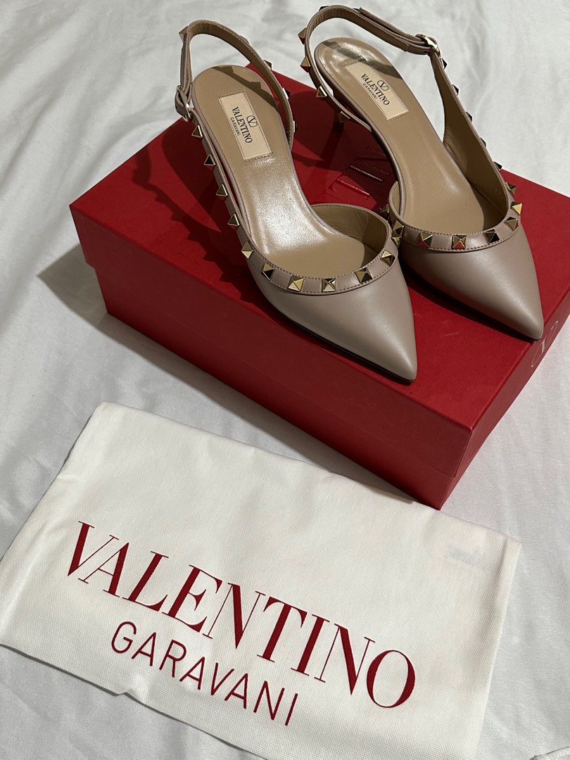 Valentino rockstud slingback heels discount
