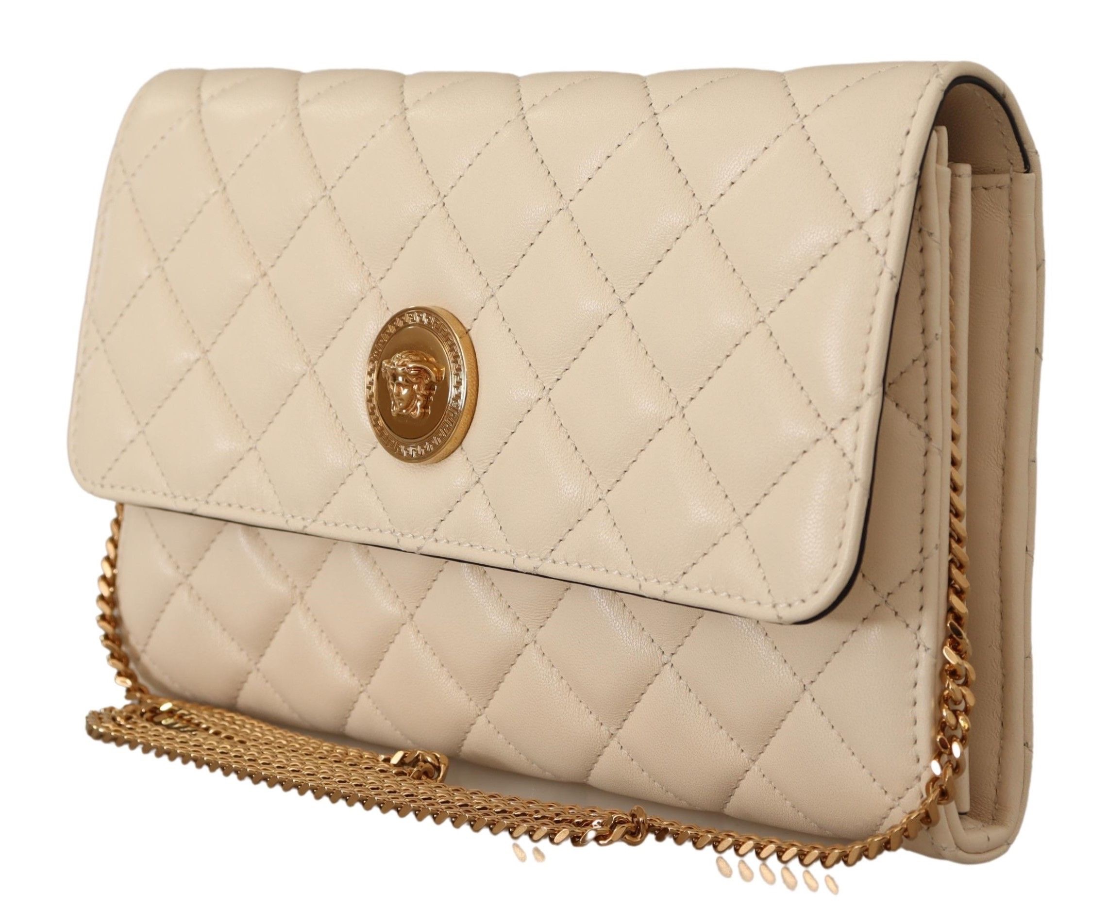 VERSACE White Nappa Leather Medusa Evening Bag S 588.33 x 3 months via Atome Luxury Bags Wallets on Carousell