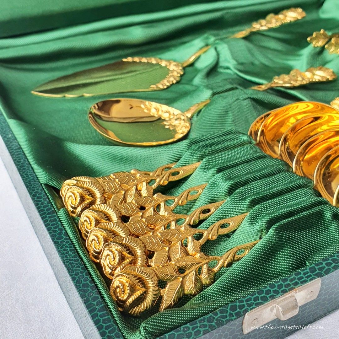 Vintage 22ct Gold Plated Tea Cutlery for Six