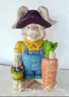Vintage Big Easter Bunny Rabbit Standing Figurine Decor Welcome Sign (SUPER SALE!)