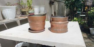 Vintage Copper Flower Pots