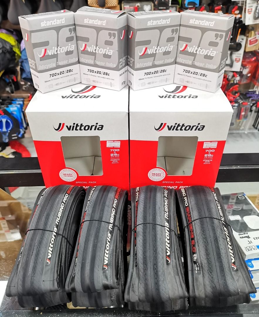 Vittoria Rubino Pro Graphene 2.0 3C Road Bike Tire – 700x25c Clincher, Red/Black