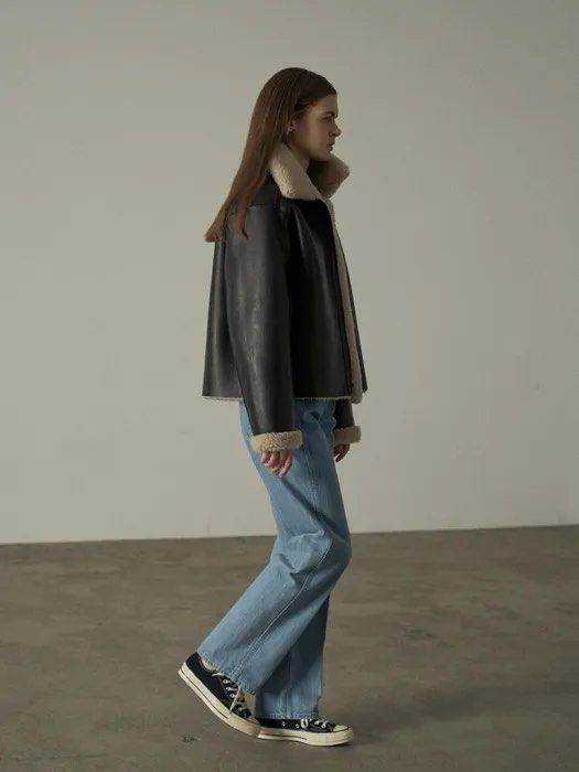 W concept shearling jacket clearance