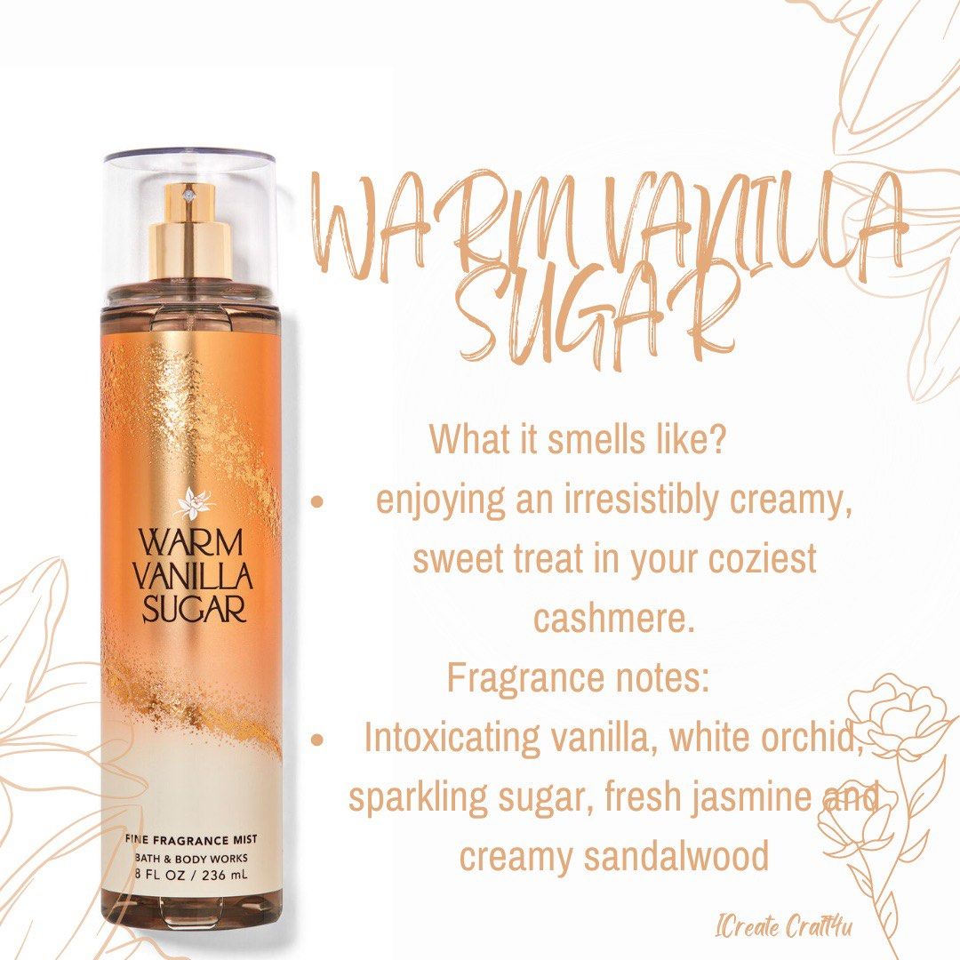 Bath & Body Works Warm Vanilla Sugar Fine Fragrance Body Mist Full Size 8  fl oz 