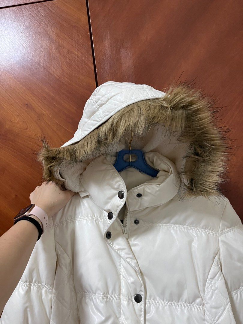 White winter top jacket womens