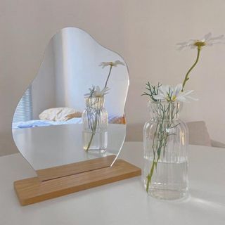 Wooden Desk / Makeup Mirror [aesthetic minimalist home]