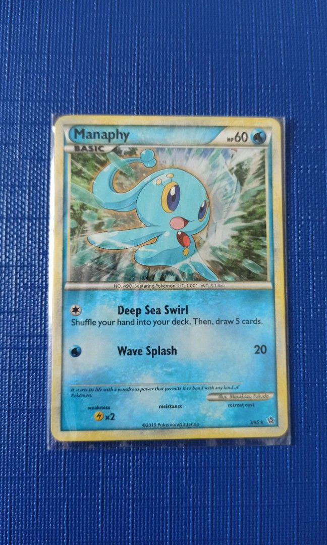 WTT vintage HGSS Manaphy Holo, Hobbies & Toys, Toys & Games on Carousell