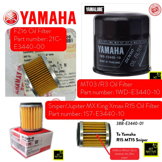 Yamaha Original Oil Filter Sniper T150 Y15 Y16 R15 MT03 R3 FZ16 1s7