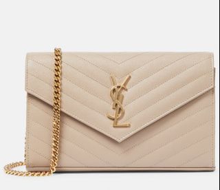 Ysl beige envelope, Luxury, Bags & Wallets on Carousell
