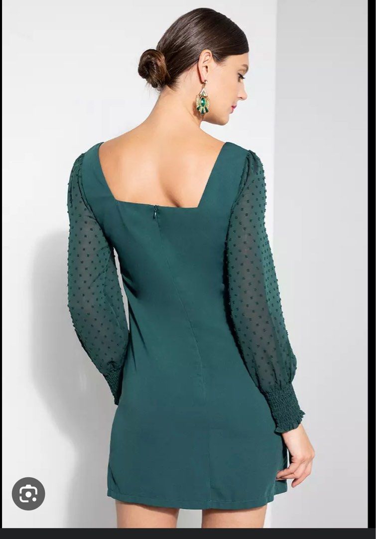 Zalora shop green dress