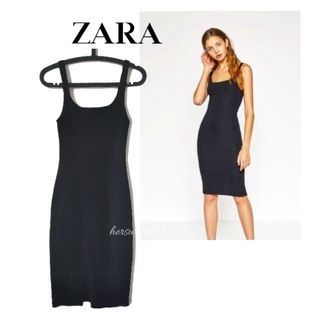 Zara black jersey bodycon dress
