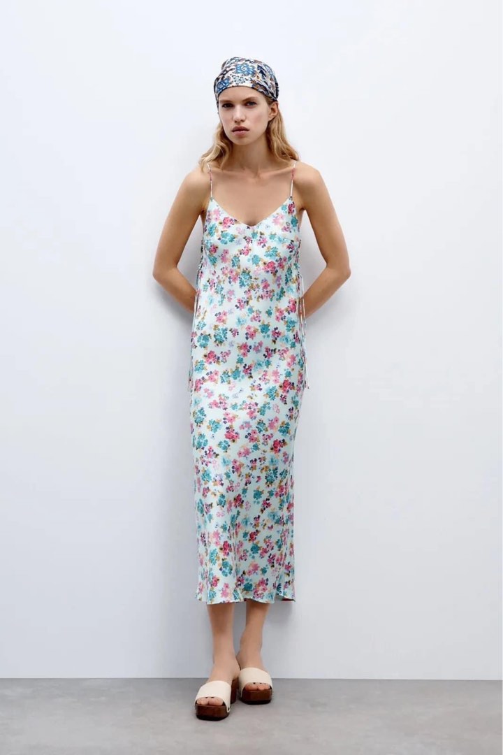 Zara Satin Dress, Women's Fashion, Dresses & Sets, On Carousell Artificial Hanging Plants Ikea Plant Long