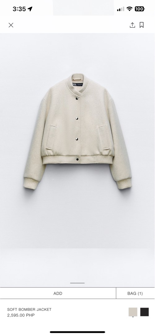 ZARA SOFT BOMBER JACKET, Women's Fashion, Coats, Jackets and Outerwear