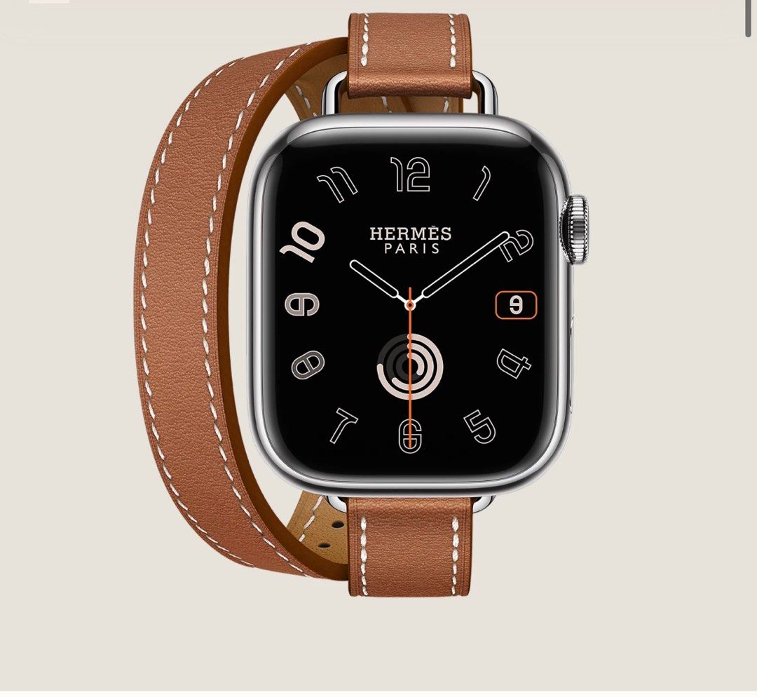 2023 New】Hermes Apple watch S9 double tour gold, 名牌, 手錶