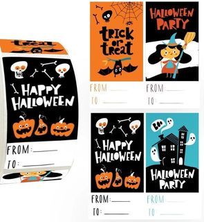 🆕️ 20pcs Mini Halloween Decorative Gift Tag Stickers