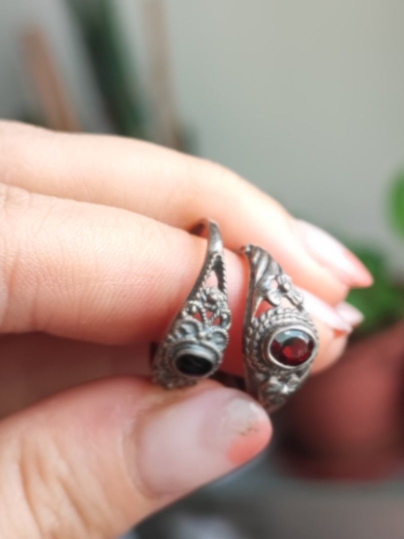 Garnet and clearance onyx ring