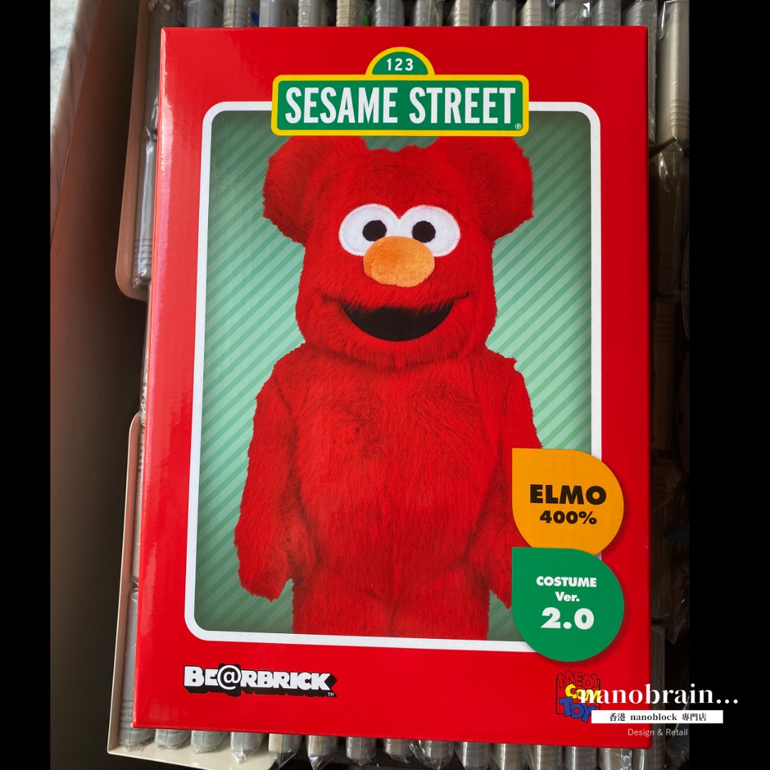 旺角實體店] 全新Bearbrick 400% 芝麻街Sesame Street Elmo Costume