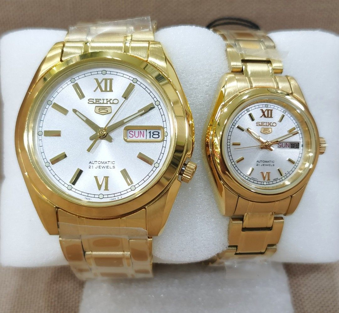 Seiko 5 automatic couple watch clearance