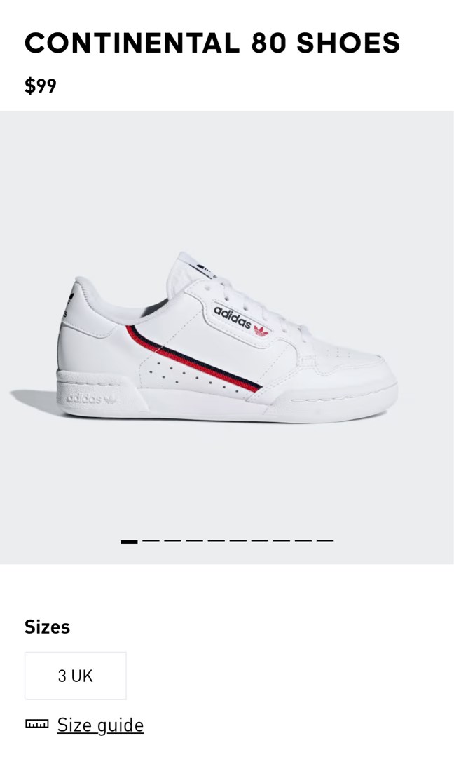Continental 80 shop size guide