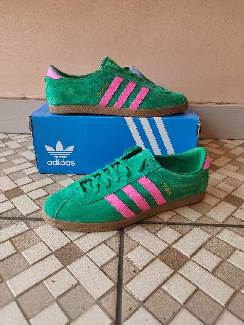 Adidas London Exclusive 2023 Green Pink Fesyen Pria Sepatu Sneakers di Carousell