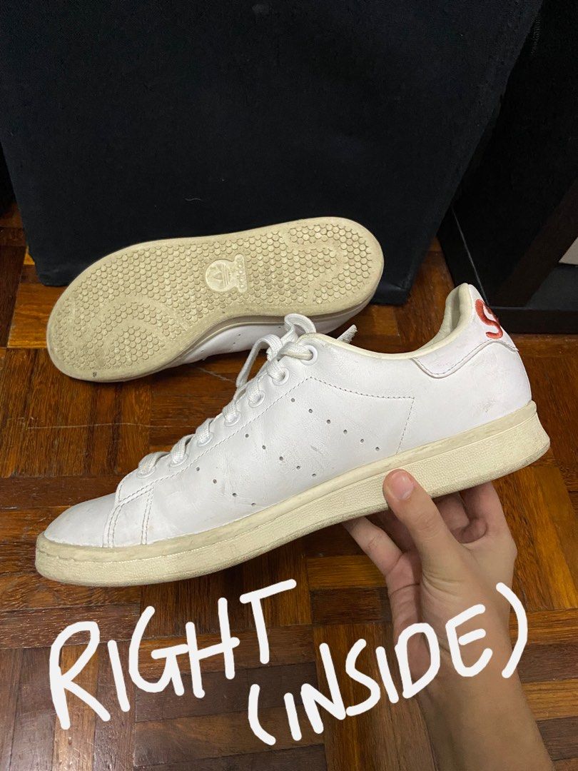 Adidas stan smith store red mono suede