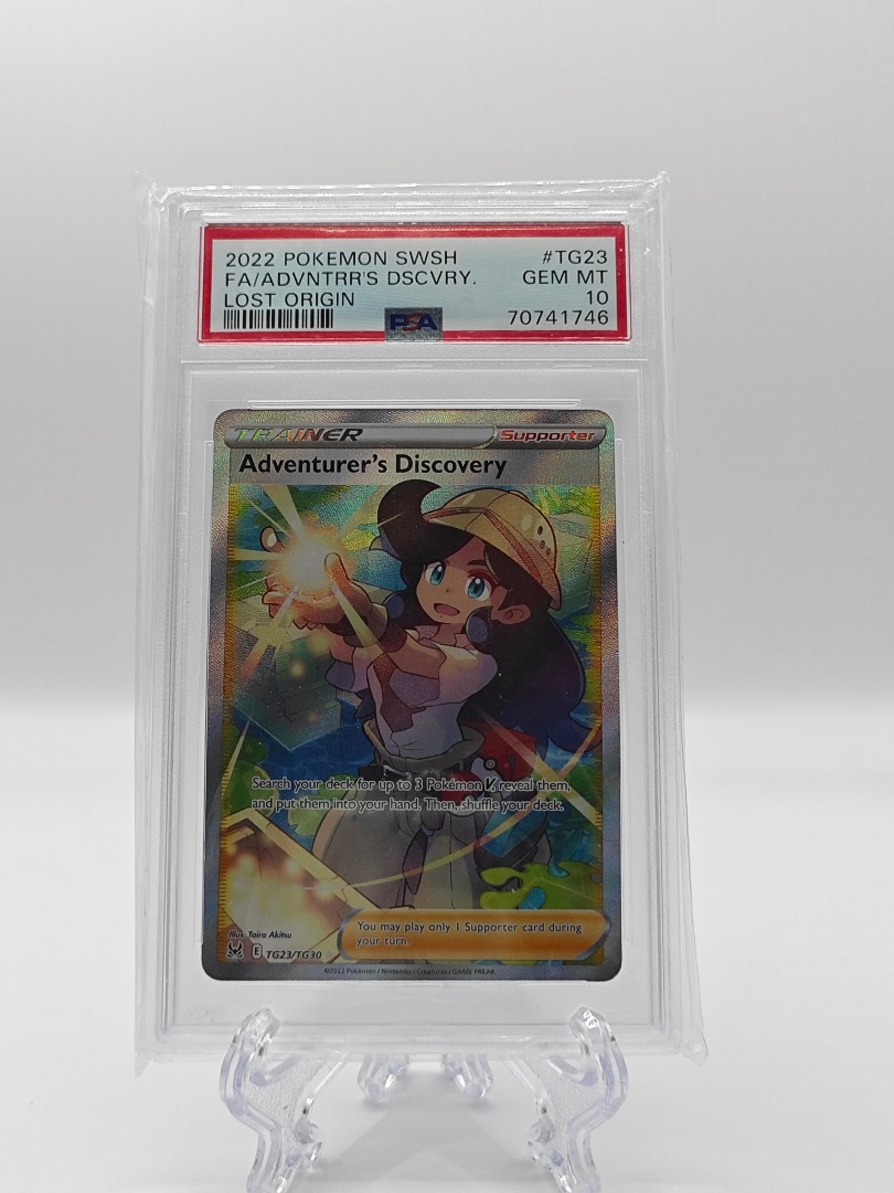 Adventurer's Discovery TG23/TG30 Full Art Lost Origin PSA 10, Hobbies & Toys, Toys & Games on