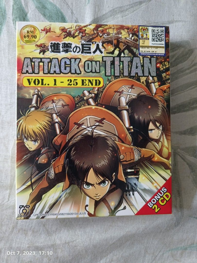 Attack on Titan 1-25 end, Hobbies & Toys, Music & Media, CDs & DVDs on  Carousell