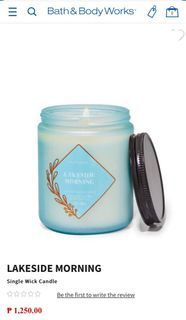 Auth Bath and body Works Candle  Lakeside Morning