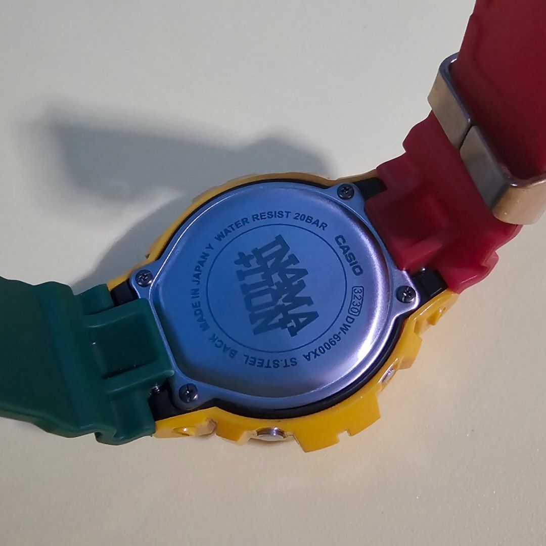 Authentic Casio G shock Gshock DW6900 DW6900Y DW 6900 DW 6900Y DW 6900Y 9 Yellow series IN4MATION Rasta custom watch